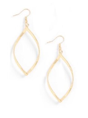 Shashi Twirl Drop Gold 14k Plated Geometric Twist Dangle Earrings